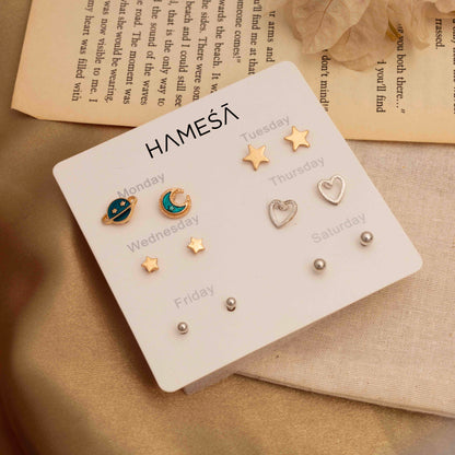 Shop Stylish Sun Moon Studs Stack for Women