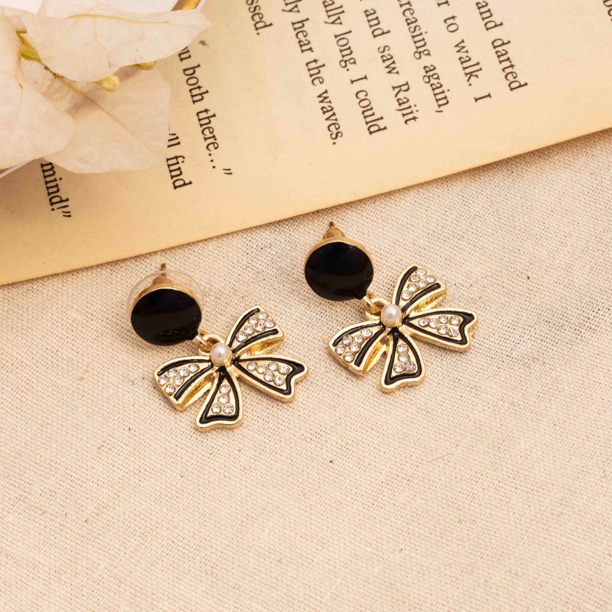 Black Bow Earring Set Online