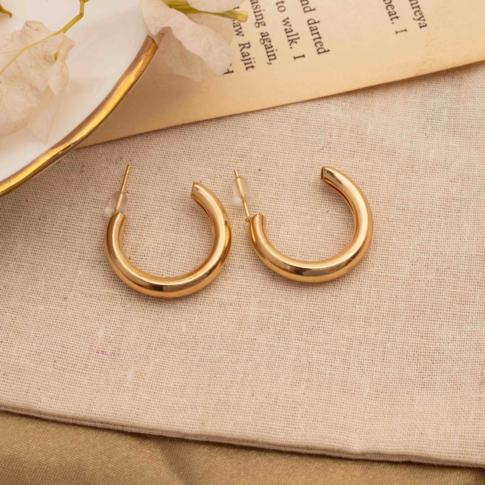 Buy Stylish Half Brass Hoop Office Wear Earrings 