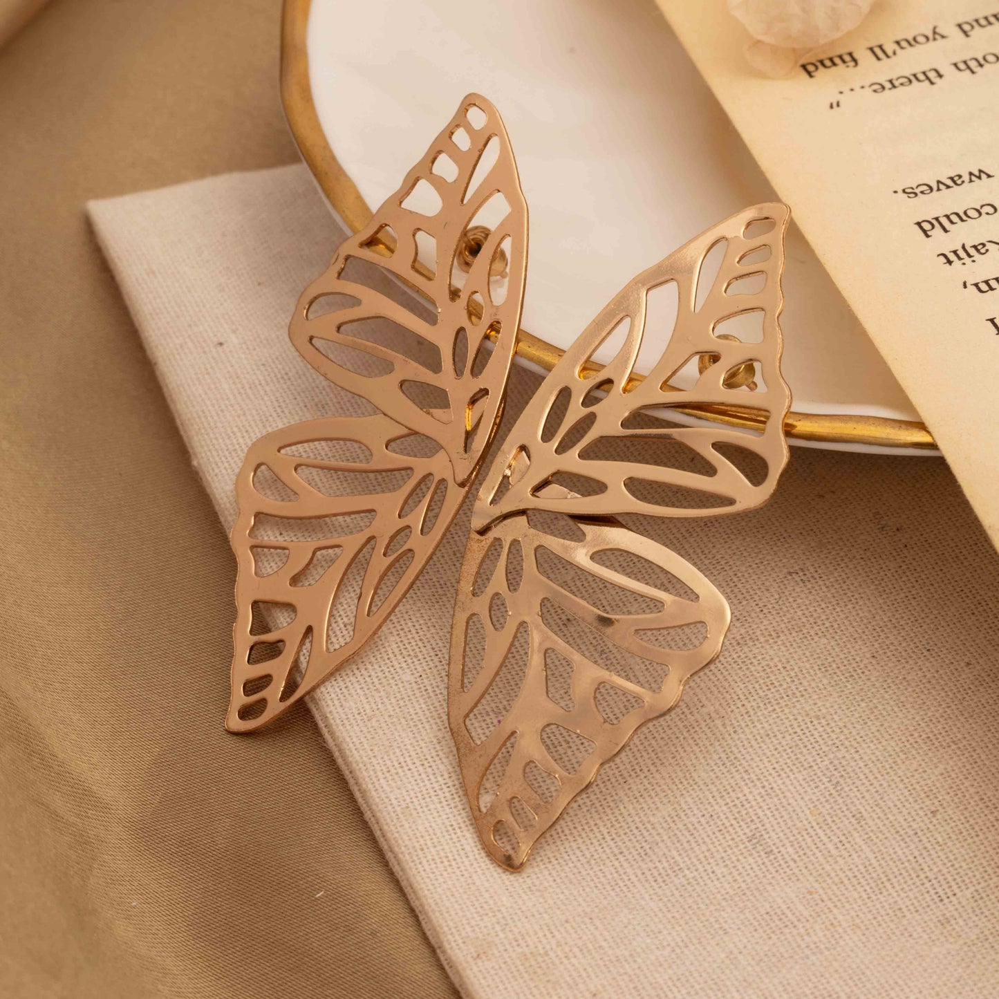 Buy Elegant Jali Work Gold Butterfly Earring for Her