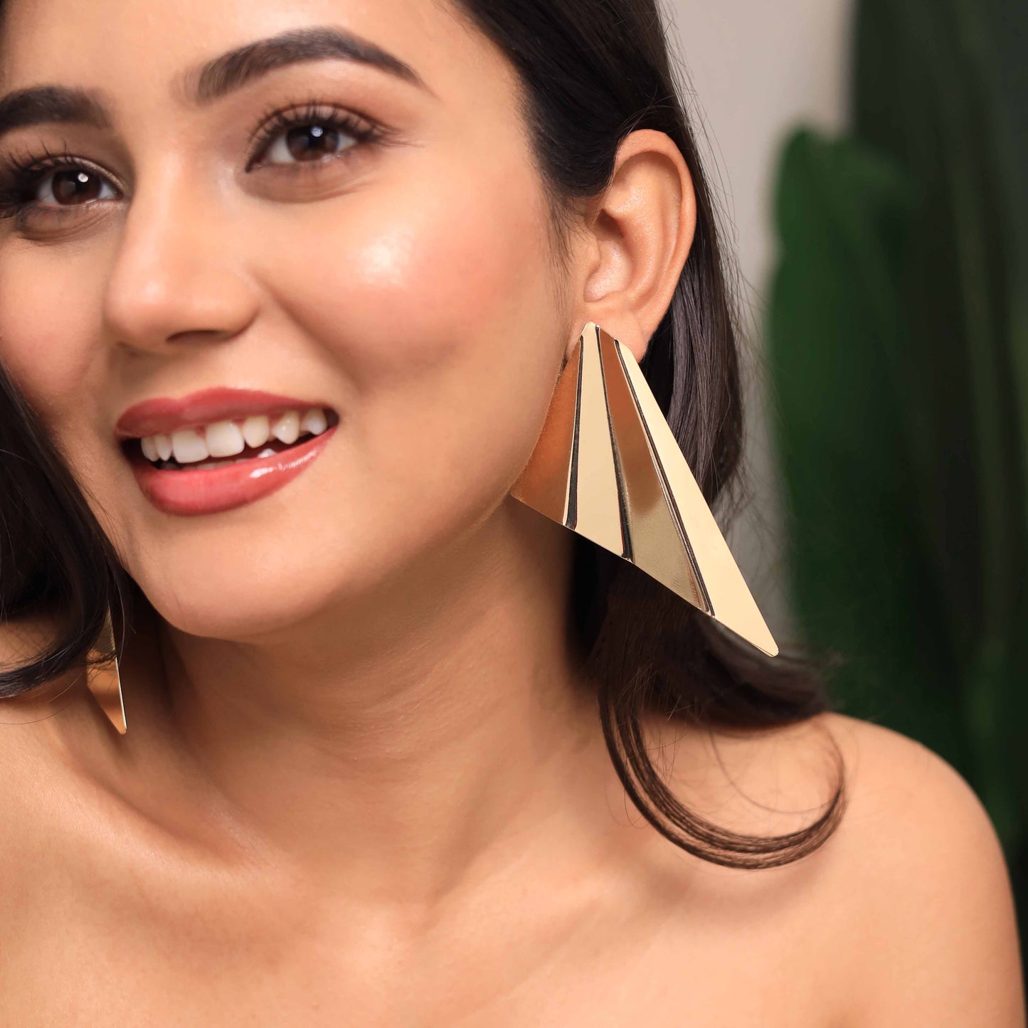 Long Triangle Shaped Earrings